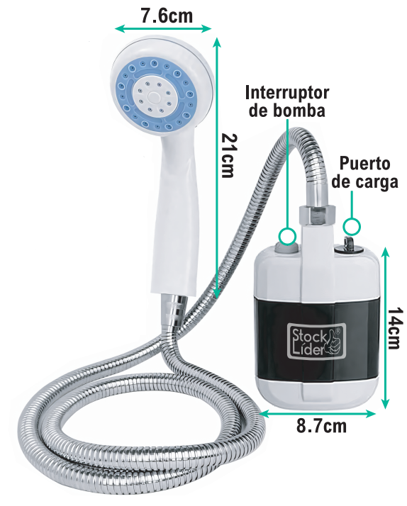 Ducha Portátil Recarregável com Bomba Elétrica e Filtro de Água + ENVIO GRATIS