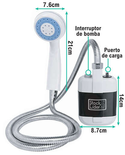 Ducha Portátil Recarregável com Bomba Elétrica e Filtro de Água + ENVIO GRATIS
